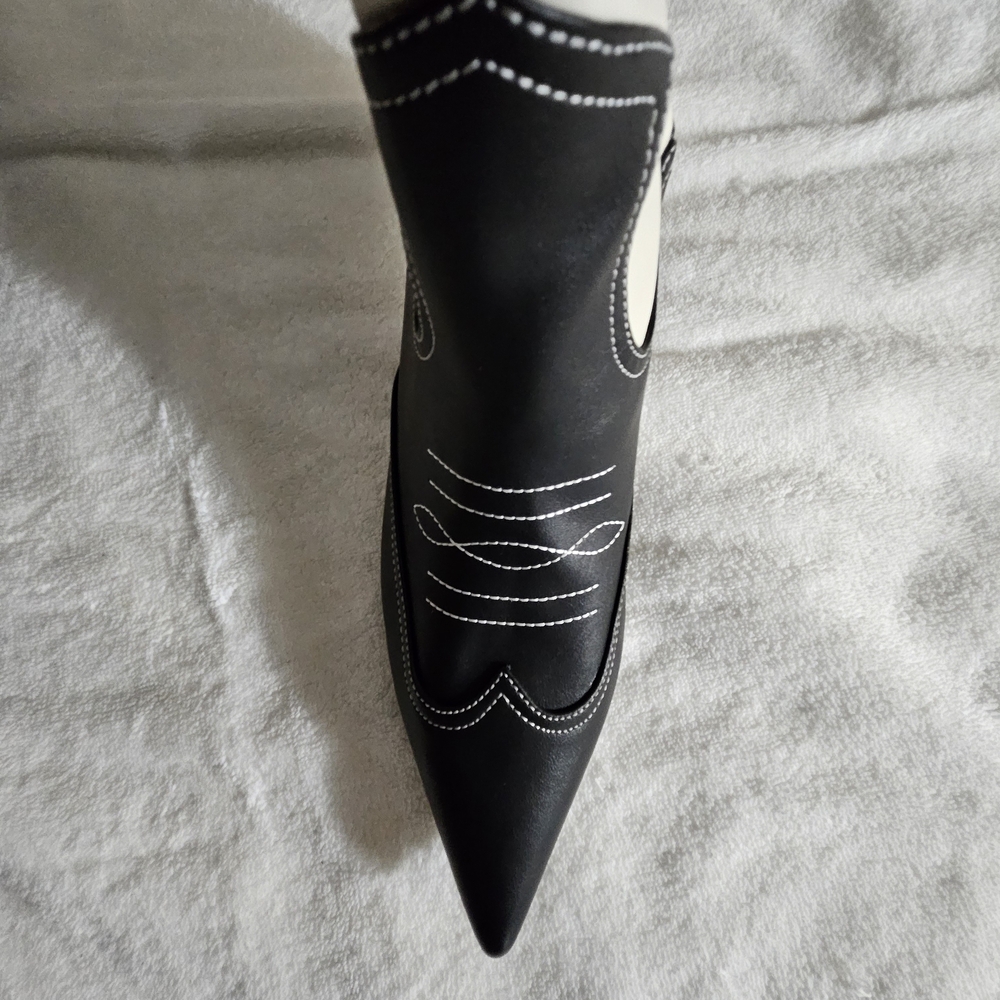 🧡🩷Womens Inc Black and White Western Boots - Size 10.5 3" Heels-NWOT❣️💕 - Picture 8 of 11